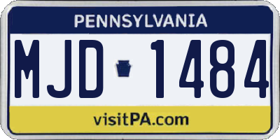 PA license plate MJD1484