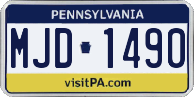 PA license plate MJD1490