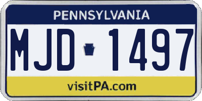 PA license plate MJD1497