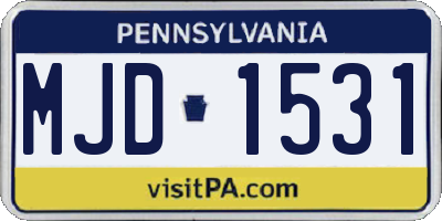 PA license plate MJD1531