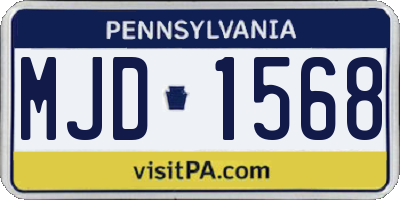PA license plate MJD1568