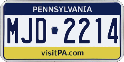 PA license plate MJD2214