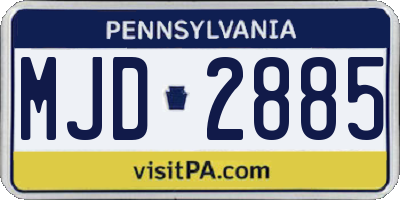PA license plate MJD2885