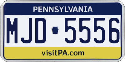 PA license plate MJD5556