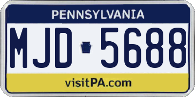 PA license plate MJD5688
