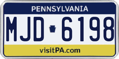 PA license plate MJD6198