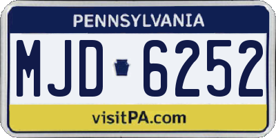 PA license plate MJD6252