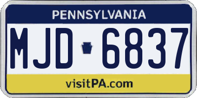 PA license plate MJD6837