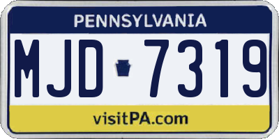 PA license plate MJD7319