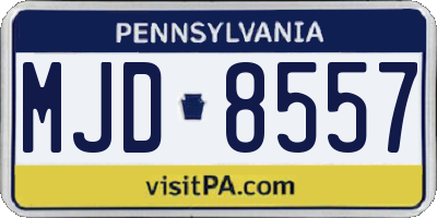 PA license plate MJD8557