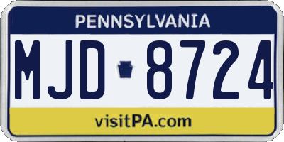 PA license plate MJD8724