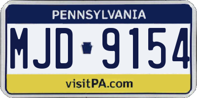 PA license plate MJD9154