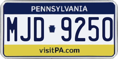 PA license plate MJD9250