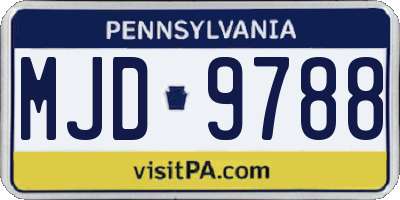 PA license plate MJD9788