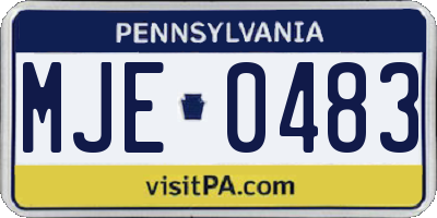 PA license plate MJE0483