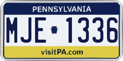 PA license plate MJE1336