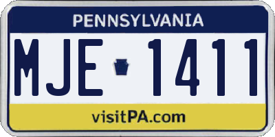PA license plate MJE1411