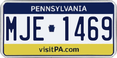 PA license plate MJE1469