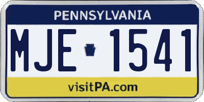 PA license plate MJE1541