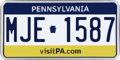 PA license plate MJE1587