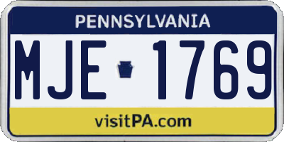 PA license plate MJE1769