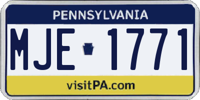 PA license plate MJE1771