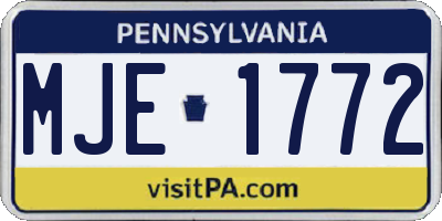 PA license plate MJE1772