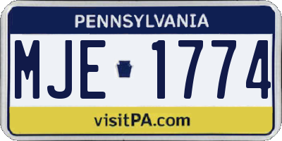 PA license plate MJE1774