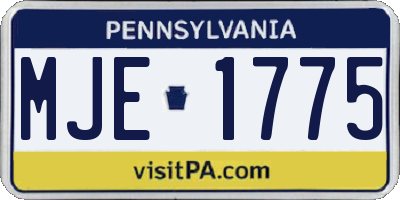 PA license plate MJE1775