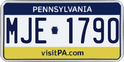 PA license plate MJE1790