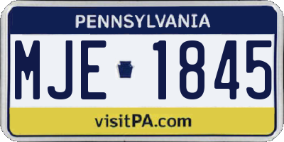 PA license plate MJE1845