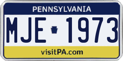 PA license plate MJE1973