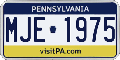 PA license plate MJE1975