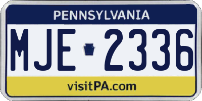 PA license plate MJE2336