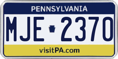 PA license plate MJE2370