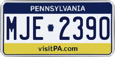 PA license plate MJE2390