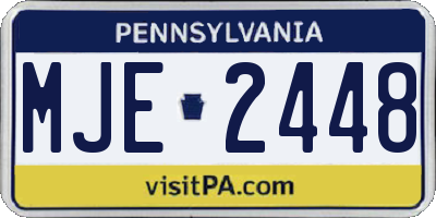 PA license plate MJE2448