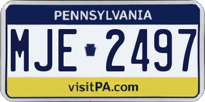 PA license plate MJE2497