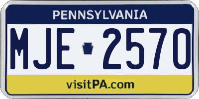 PA license plate MJE2570