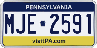 PA license plate MJE2591