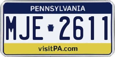PA license plate MJE2611