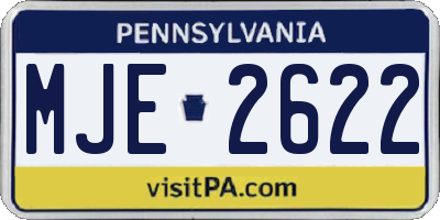 PA license plate MJE2622