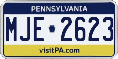 PA license plate MJE2623