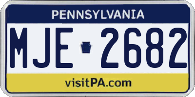 PA license plate MJE2682