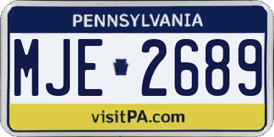 PA license plate MJE2689