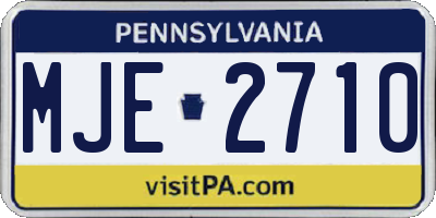 PA license plate MJE2710