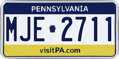 PA license plate MJE2711