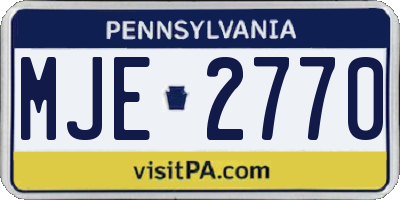 PA license plate MJE2770