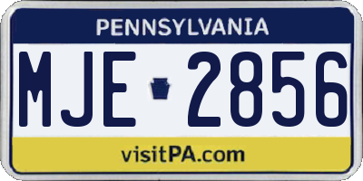 PA license plate MJE2856