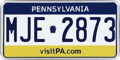 PA license plate MJE2873